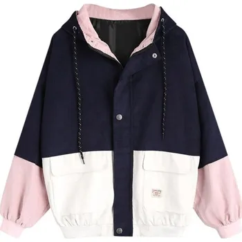 Dámská casual bunda Dámská manšestrová bunda J783 modrá XL