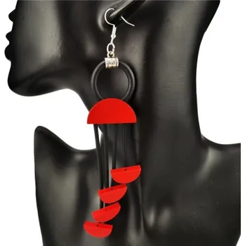 Náušnice Dámské visací náušnice G379 červená