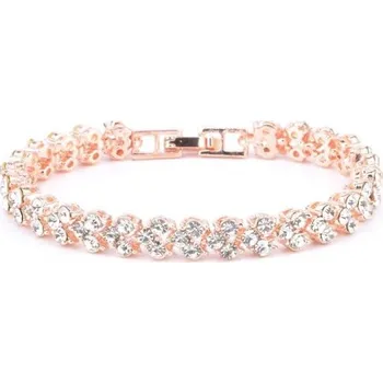 Náramek Dámský kamínkový náramek H272 starorůžová