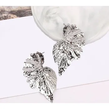 Náušnice Dámské visací náušnice listy G218 stříbrná