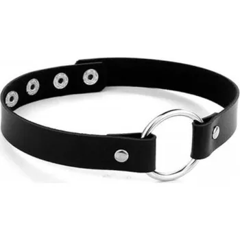 Náhrdelník Dámský páskový náhrdelník s kroužkem černá