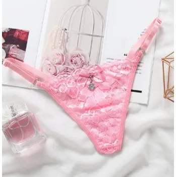 Kalhotky Dámská krajková tanga Carina světle růžová