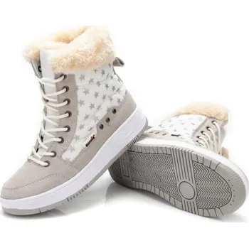 Dámské tenisky Dámské stylové kotníkové boty s hvězdami J1164 bílá 39