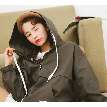 Dámská bunda Dámská jarní bunda v japonském stylu J2789 armádní zelená