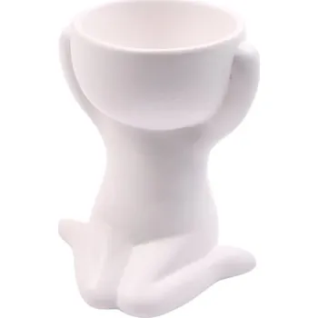 Květináč Dekorativní květináč panáček bílá