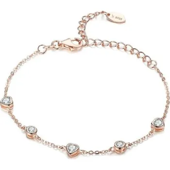 Náramek Dámský řetízkový náramek se srdci H133