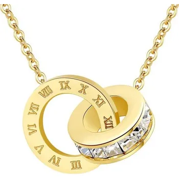 Náhrdelník Dámský náhrdelník se spojenými kruhy G828 zlatá