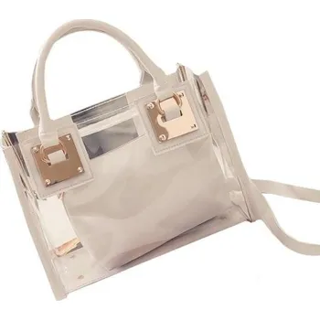 Kabelka Dámská transparentní kabelka M1454 bílá