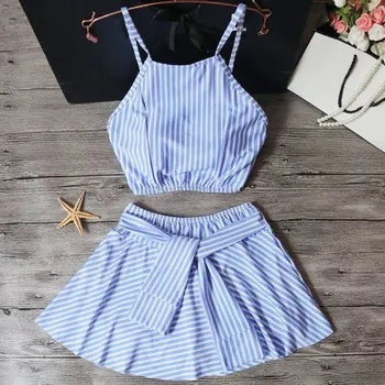 Dámská sukně Dámský crop top a sukně P965 S