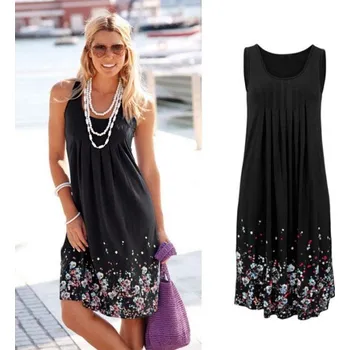 Dámské šaty Dámské květinové šaty černá L