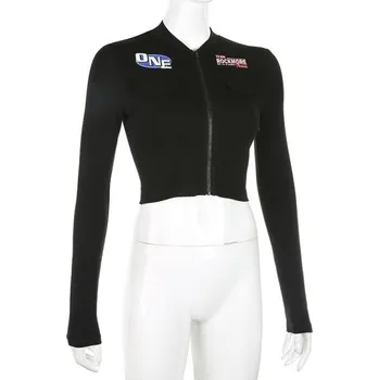 Dámský crop top s dlouhým rukávem P2111 M