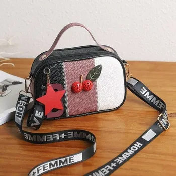 Kabelka Dámská kabelka s třešněmi starorůžová