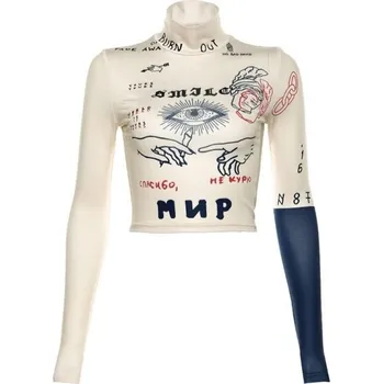 Dámský crop top s potiskem A342 S