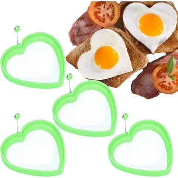 Formička 4x Silikonová formička na vejce – kulatá, tvar srdce