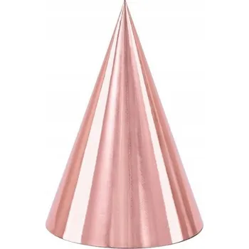 Čepice Narozeninové čepičky Partydeco růžové zlato 10 cm 6 kusů