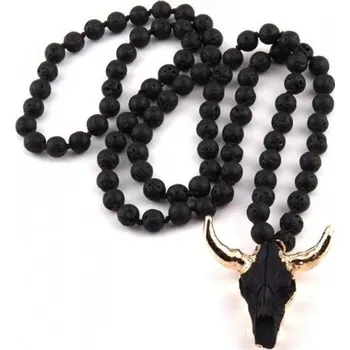 Náhrdelník Dámský náhrdelník buvolí hlava černá