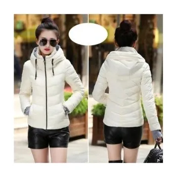 Dámská zimní bunda s kapucí J3190 bílá XL