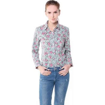 Dámská košile Dámská košile s květinovým vzorem - Šedá J3329 3XL