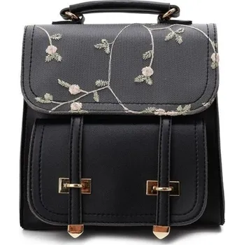 Sportovní batoh Dámský batoh s květinami černá