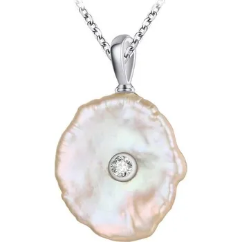 Náhrdelník Dámský náhrdelník s perlou s kamínkem stříbrná