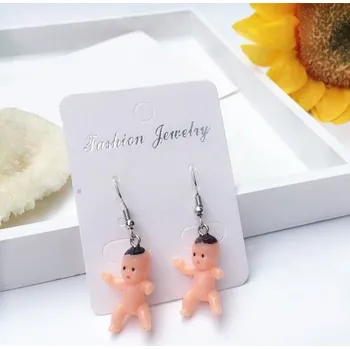 Náušnice Dámské visací náušnice panáček tělová