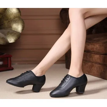 Dámské polobotky Dámské kožené taneční boty černá 40