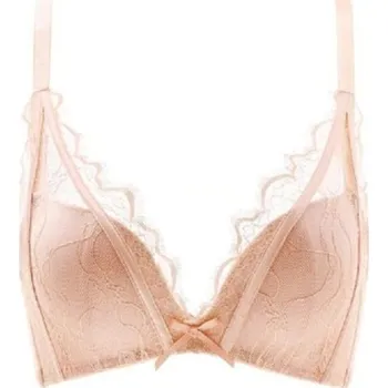 Podprsenka Dámská krajková podprsenka s výstřihem béžova 75B