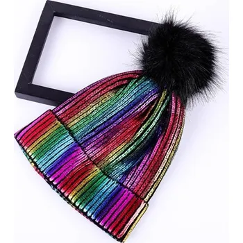 Pokrývka hlavy Dámská čepice metalická vícebarevná