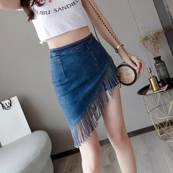 Dámská sukně Dámská džínová mini sukně tmavě modrá L