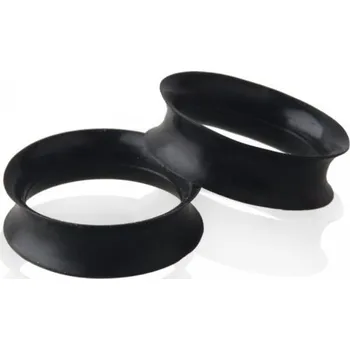 Piercing Barevné silikonové tunely černá 25 mm