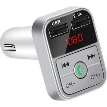 Autonabíječka Bluetooth FM transmitter stříbrná