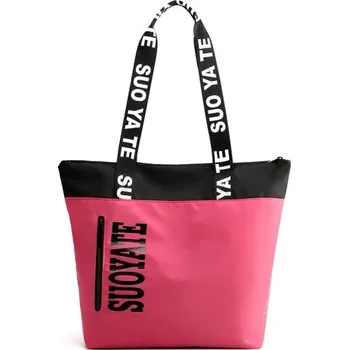 Kabelka Dámská plátěná taška M1353 tmavě růžová