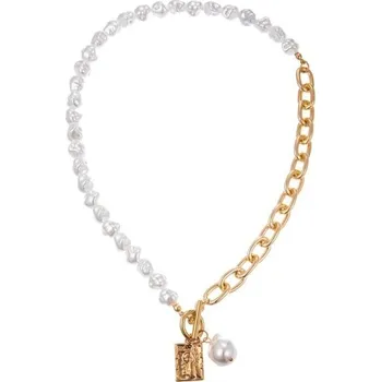 Náhrdelník Dámský náhrdelník s perlami D28 zlatá