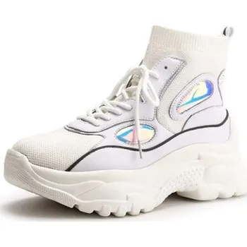 Dámské tenisky Dámské kotníkové tenisky na vysoké platformě J1107 bílá 41