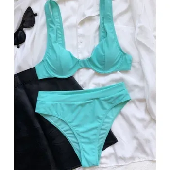 Dámské plavky Dámské bikiny P1253 tyrkysová S