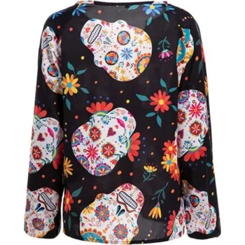 Dámská halenka Dámská halenka s lebkami černá S