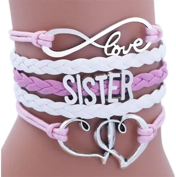 Náramek Dámský vícevrstvý náramek sister růžová