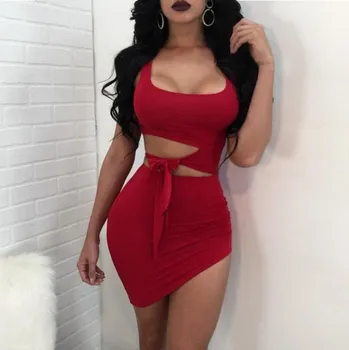 Dámské šaty Dámské šaty s průstřihy červená L