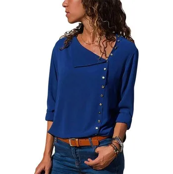 Dámská košile Dámská jednobarevná košile Lara modrá XS