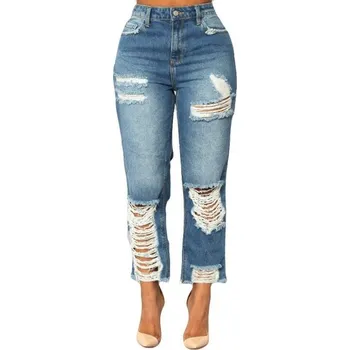 Dámské džíny Dámské roztrhané džíny strečové M