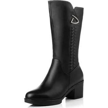 Dámské kozačky Dámské zimní vlněné kozačky černá 35