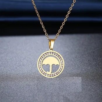 Náhrdelník Dámský náhrdelník s přívěskem deštník zlatá