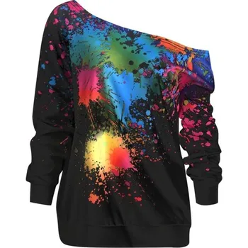 Dámská mikina Dámská mikina s barevným potiskem černá XS