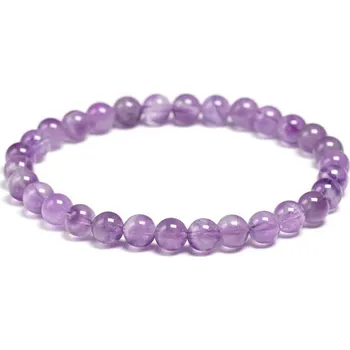 Náramek Dámský korálkový náramek ametyst 20 cm 6 mm