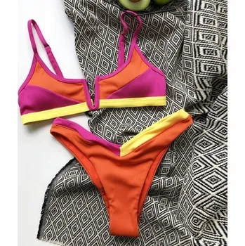 Dámské plavky Dámské bikiny P304 oranžová S