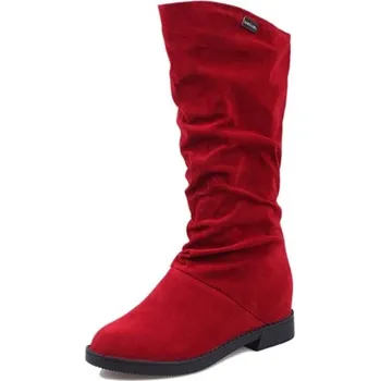 Dámské kozačky Dámské semišové kozačky J1759 červená 39