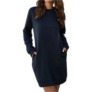 Dámské šaty Dámské mikinové šaty B37 tmavě modrá L