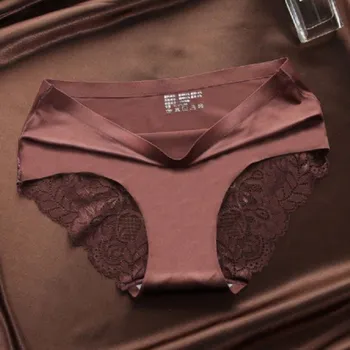 Kalhotky Dámské elegantní kalhotky s krajkou hnědá M