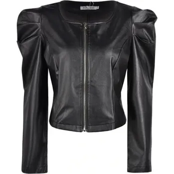 Dámská casual bunda Dámská krátká kožená bunda černá L