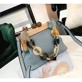 Kabelka Dámská kožená kabelka M1135 modrá